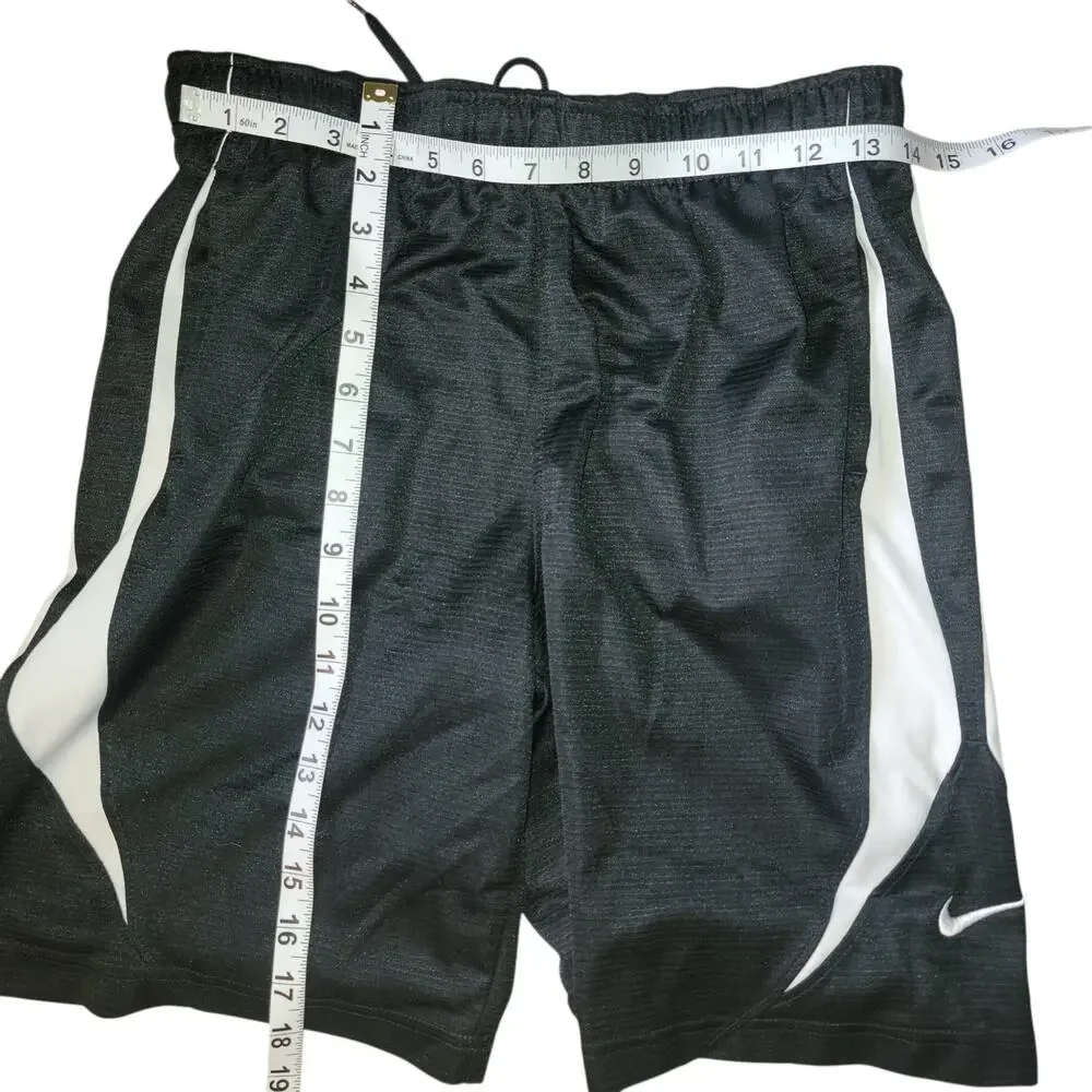 Nike Boys Basketball Shorts Black White Size Medium